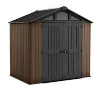 Caseta de jardín Stronghold 8x6 (Medidas ext. (An x Pr): 183 x 248 cm, Plástico, Marrón/Negro, 4,5 m²)