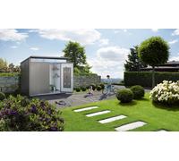 Caseta de metal avantgarde eco a5 de 260x218x220 cm y 5.72 m2 con 0.5 mm espesor y doble puerta abatible biohort