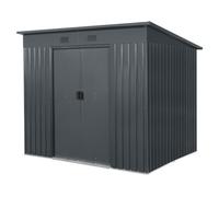 Caseta de metal gris antracita 199x238x193 cm de 4,05 m² blooma