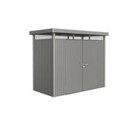 Caseta de metal highline h1 de 275x222x155 cm y 4.26 m2 con 0.5 mm espesor y doble puerta abatible biohort