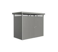 Caseta de metal highline h1 de 275x222x155 cm y 4.26 m2 con 0,5 mm espesor y puerta abatible biohort