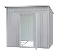Caseta de metal palladium de 249.2x231.3x209.2 cm y 5.21 m2 con 0.33 mm espesor y puerta abatible