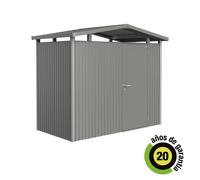 Caseta de metal panorama p1 de 273x227x158 cm y 4.31 m2 con 0.5 mm espesor y puerta abatible biohort