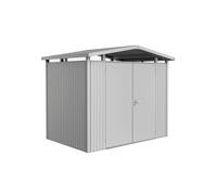 Caseta de metal panorama p2 de 273x227x198 cm y 5.4 m2 con 0.5 mm espesor y doble puerta abatible biohort