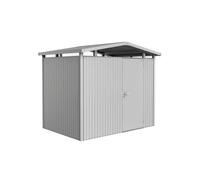 Caseta de metal panorama p2 de 273x227x198 cm y 5.4 m2 con 0,5 mm espesor y puerta abatible biohort