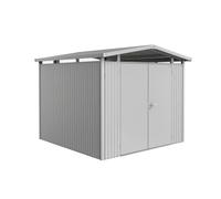 Caseta de metal panorama p4 de 273x227x278 cm y 7.58 m2 con 0.5 mm espesor y doble puerta abatible biohort