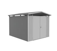 Caseta de metal panorama p5 de 273x227x318 cm y 8.68 m2 con 0.5 mm espesor y doble puerta abatible biohort