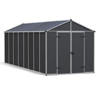 Caseta de policarbonato rubicon de 237x232x603 cm y 13.7 m2 con 10 mm espesor y doble puerta abatible canopia by palram