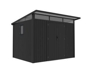 Caseta metálica para herramientas Odda con suelo 2,9 x 2,5 m CoverTech antracita