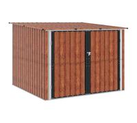 Caseta para bicicletas de metal 3 piezas marrón 216x207x158 cm Cabanon | Puertas dobles, hasp candado, fácil montaje, diseño moderno, verano