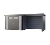 Caseta de Jardin metálica NH7 con Apoyo a la derecha | Gris Claro | (298 x 238) + (284 x 238) - NOVO HABITAT