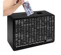 Cash Vault Wooden 10000 - Wooden Money, 10,000 Capacity, Durable Coin Bank | Cash for Mother's Day, Offices, Boys, Gift, Home Use