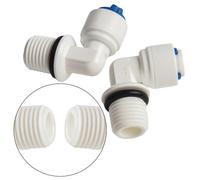 CashMuch 2 tubos de ajuste a presión de 1/4 pulgadas x codo de rosca de 12 mm, accesorios de filtro de agua de conexión rápida para sistemas de ósmosis inversa, color blanco