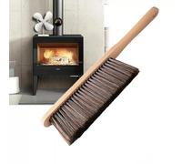 CashMuch Cepillo de chimenea con mango de madera para limpiar chimeneas, herramienta de limpieza lateral de fuego marrón de 36 cm