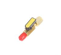 CashMuch Paquete de 1 válvula de bola SAE de 1/4 pulgadas para HVAC R134A R410A R22, adaptador de apagado manual con acoplador moleteado, construcción de aleación de latón (BV-A01 amarillo)