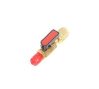 CashMuch Paquete de 1 válvula de bola SAE de 1/4 pulgadas para HVAC R134A R410A R22, adaptador de apagado manual con acoplador moleteado, construcción de aleación de latón (BV-A01 rojo)