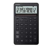 Casio Calculadora de oficina de sobremesa, 12 dígitos, pantalla LCD grande, alimentación solar y a pilas, color negro