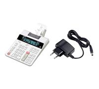 Casio FR-2650RC - Calculadora Impresora, 12 dígitos, 6.5 x 19.5 x 31.3 cm, Color Blanco & AD-A60024SGP1OP1EH - Adaptador de Corriente, Negro