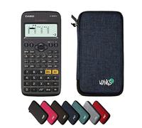Casio fx-82DE X ClassWiz con Funda Protectora WYNGS Azul - Calculadora Científica - Paquete Básico (Alemán)