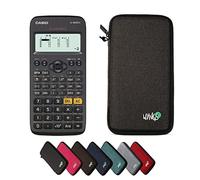 Casio fx-82DE X ClassWiz con Funda Protectora WYNGS Gris Oscuro - Calculadora Científica - Paquete Básico (Alemán)