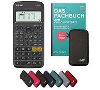 Casio fx-82DE X In unda Protectora Gris Oscuro y Libro especializado (80 páginas, DIN A5) - Calculadora científica - Smart Set (Alemán)