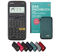 Casio fx-82DE X In unda Protectora Turquesa y Libro especializado (80 páginas, DIN A5) - Calculadora científica - Smart Set (Alemán)
