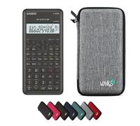 Casio fx-82MS 2nd Edition con Funda Protectora WYNGS Gris Claro - Calculadora Científica - Paquete Básico