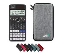 Casio fx-991DE X Classwiz con Funda Protectora WYNGS Gris Claro - Calculadora Científica - Paquete Básico (Alemán)