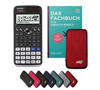 Casio fx-991DE X In unda Protectora Rojo y Libro especializado (128 páginas, DIN A5) - Calculadora científica - Smart Set (Alemán)