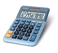 Casio MS-100EM - Calculadora de sobremesa con Pantalla grande de 10 dígitos, Solar/batería, con conversión en Euros MS100EM