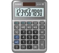 CASIO MS-100FM Calculadora de Escritorio de 10 dígitos, Frente de Metal, impuestos, Costo/Venta/margen