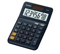 Casio, MS-8E, Calculadora de Escritorio con Pantalla Extra-Grande de 8 dígitos, Azul, alimentada por energía Solar/batería, con cálculo de Porcentaje avanzado