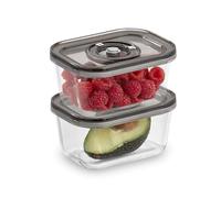 CASO VacuBoxx Eco-Duo-S - 2 x Recipiente de vacío de 500 ml para todos los CASO envasadores al vacío y Vacu OneTouch | apto para lavavajillas y Microondas, sin BPA, recipiente de vidrio