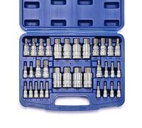 Casoman - Juego de 32 brocas hexagonales de acero S2, SAE y métricas, broca Allen, 5/64 pulgadas a 3/4 pulgadas, kit de herramientas de 2 mm a 19 mm