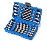 CASOMAN Juego de llaves hexagonales extralargas de 3/8 pulgadas, Herramientas, Juego de llaves Allen de 18 piezas, métricas y SAE, 3 mm a 10 mm, acero CR-V y S2