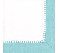 Caspari 7650B Border - Servilletas de cóctel, caja de 40, papel, lino, color azul huevo de petirrojo