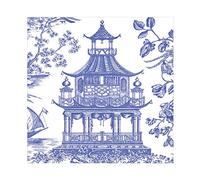 Caspari Chinoiserie Toile Pagoda - Servilletas de papel para mesa (20 unidades, 33 cm), color azul