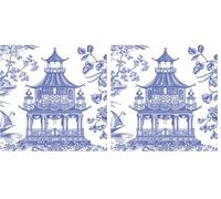 Caspari Chinoiserie Toile Pagoda - Servilletas de papel para mesa (20 unidades, 33 cm), color azul (Paquete de 2)