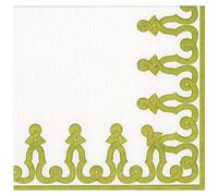 Caspari Dessin Passementerie - Servilletas de papel y lino, color verde musgo, 12 por paquete
