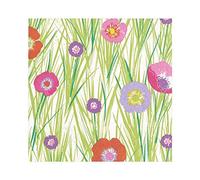 Caspari Entertaining with Flowers and Grasses-Servilleta de Almuerzo, Papel, Verde, 16.5 x 16.5 x 3 cm, 20