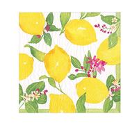 Caspari Limoncello Lemons by Catherine Weisz - Servilletas de papel para mesa (20 unidades, 33 cm, cuadradas)