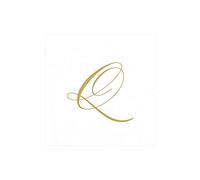 Caspari Servilletas de cóctel de lino con inicial dorada «Signature Gold», color blanco perlado, paquete de 30