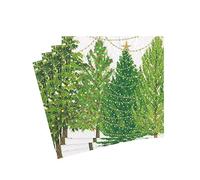 Caspari Servilletas de cóctel de papel con diseño de árboles de Navidad con luces, 20 por paquete
