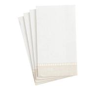 Caspari Servilletas de papel con borde de lino para invitados, color natural, 12 por paquete