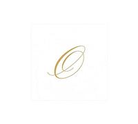 Caspari Signature Gold Initial - Servilletas de papel (30 unidades), color blanco, papel, White Pearl, 12.7 x 0.5 x 12.7 cm