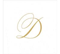 Caspari Signature Gold Initial - Servilletas de papel (30 unidades), color blanco, papel, White Pearl, 12.7 x 0.5 x 12.7 cm