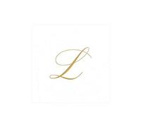 Caspari Signature Gold Initial - Servilletas de papel (30 unidades), color blanco, papel, White Pearl, 12.7 x 0.5 x 12.7 cm