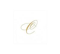 Caspari Signature Gold Initial - Servilletas de papel (30 unidades), color blanco, papel, White Pearl, 12.7 x 0.5 x 12.7 cm