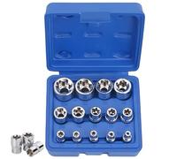 Casquillo Torx externo: WANDGU Juego de 14 piezas E-Serie E4, E5, E6, E7, E8, E10, E11, E12, E14, E16, E18, E20, E22, E24 en Cromo-Vanadio para Taller e Industria