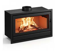 Cassette de leña HODUR 100 de Muspel para chimenea insertable, rectangular, con cristal vitrocerámico SCHOTT ROBAX de 4 mm, doble turbina axial y sistema de combustión de bajas emisiones, 16 kW, para
